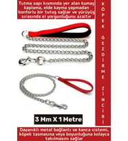 Ergonomik Tutuş Dayanıklı Küçük Orta Irk Evcil Hayvan Pet Köpek Gezdirme Zinciri 3 Mm X 1 Metre