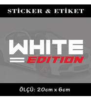 WHİTE EDİTİON oto sticker yazı 2ADET - araba kask motosikler kamyonet minibüs uyumlu etiket