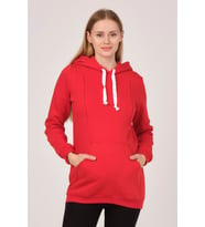 Busa Hamile Kapüşonlu Sweatshirt Kırmızı