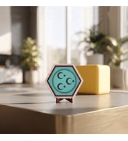 Zarafet Simgesi Yıldızlı Üç Hilal Desenli Masaüstü Aksesuarı Çalışma Alanlarınıza Estetik Katan Modern Özel Tasarım Ürün 10x10 cm