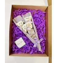 Teddy Bear Lila Mini Külah Ayıcık Buketi Yıldönümü Doğum Gününe Özel Premium Hediye
