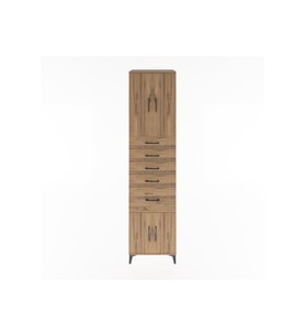 Hyperion Dolap 2 Raflı 5 Çekmeceli 4 Kapaklı 60x44x243 Çam-Çam