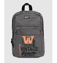 Antrasit Vintage Baskılı Keten Unisex Sırt Çantası