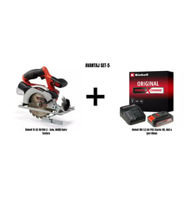 Einhell Set-5 (TE-CS 18/150 Li Akülü Daire Testere+18V 2,5 Ah PXC Starter Kit, Akü & Şarj Cihazı)