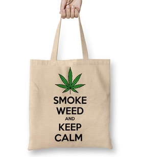 Smoke Weed And Keep Calm Connect Bez Çanta Uzun Saplı