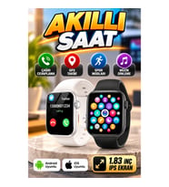 1.83 İnç IPS Ekranlı Akıllı Saat Android ve iOS Uyumlu Çağrı Yanıtlama, GPS Takibi ve Spor Modları