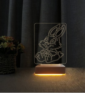 Sevimli Tavşan Lamba Kişiye Özel İsimli 3d Led Masa Lambası Doğum Günü Hediyesi Lamba