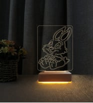 Sevimli Tavşan Lamba Kişiye Özel İsimli 3d Led Masa Lambası Doğum Günü Hediyesi Lamba