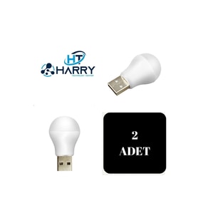2'li Mini USB Gün Işığı LED Ampul Seti, Çocuk ve Okuma Lambası (Krem)