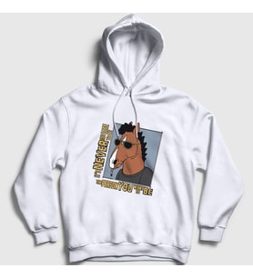 Presmono Unisex Beyaz Never Too Late BoJack Horseman Kapüşonlu Sweatshirt 299870tt
