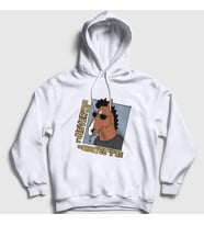 Presmono Unisex Beyaz Never Too Late BoJack Horseman Kapüşonlu Sweatshirt 299870tt