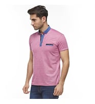 Erkek  Kısa Kollu Merserize Polo T-shirt (Mor)