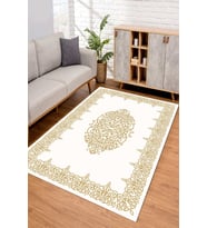 Dijital Kaymaz Taban Yıkanabilir Renkli Salon Halısı Mutfak Halısı Yolluk ND-SD-1195 (Gold)