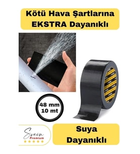 Çok Amaçlı Su Geçirmez Sızdırmaz Dayanıklı Izolasyon Siyah Tamir Bandı 48 Mm 10 Mt 1 Adet