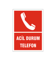 Acil durum telefon, isg uyarı levhası