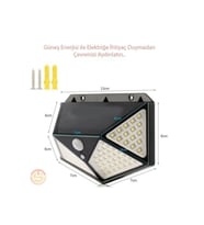 Solar Bahçe Aydınlatma Lambası 100 Led