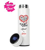 Sevgililer Gününe Özel  Baskılı Termos İsime Özel Göstergeli Çelik (İsimi Yoruma Ekleyin)-002