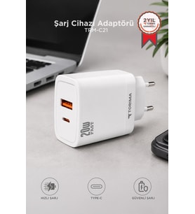 Torima Şarj Cihazı Adaptörü TRM-C21 Beyaz