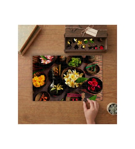 Çiçekler ve Yapraklar Tasarımı 240 parça Ahşap Puzzle Ahşap Kutuda MP07680