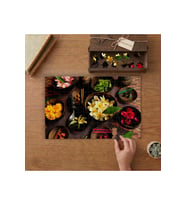Çiçekler ve Yapraklar Tasarımı 240 parça Ahşap Puzzle Ahşap Kutuda MP07680