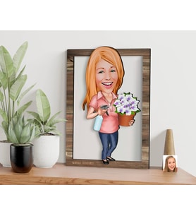 BK Gift Kişiye Özel Ev Hanımı Karikatürlü 3D Ahşap Tablo, Sevgiliye Hediye, Arkadaşa Hediye, Yıl Dönümü Hediyesi, Doğum Günü Hediyesi-2
