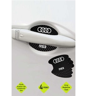 Audi Rs3 İç Kapı Kollarına Özel Karbon Çizik Önleyici Folyo ile Şıklık ve Koruma Rs3 Yazılı