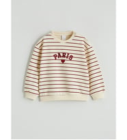LCW baby Ekru Bisiklet Yaka Nakışlı Kız Bebek Sweatshirt