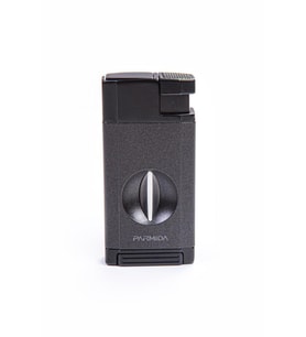 Çift Torch Pürmüz Gunmetal-Siyah V-Cut Puro Çakmağı - TR5408