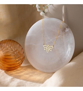 Kişiye Özel Tasarım Arı Minimal Model Kolye 925K Gümüş (Gold)