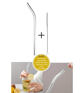Termosilikat Isıya Dayanıklı Bardak Cam Pipet Temizleme Fırçası 1 Adet Cam Pipet (Şeffaf)