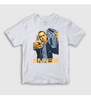 Presmono Unisex Çocuk Beyaz Radio Eminem T-Shirt 155901tt (Beyaz)