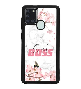 Samsung A21s Uyumlu Sakura Girl Boss Tasarımlı Glossy Telefon Kılıfı