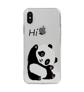 Iphone X / Xs Uyumlu Sevimli Panda Desenli Şeffaf Telefon Kılıfı