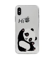 Iphone X / Xs Uyumlu Sevimli Panda Desenli Şeffaf Telefon Kılıfı
