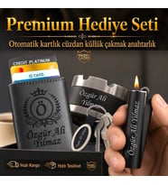 10 Farklı Tasarım Modeli Seçeneğiyle Hemen Kargo Sevgiliye Eşe Babaya Arkadaşa Hediye Seti - Mekanizmalı Otomatik Kartlık Cüzdan Clipper Çakmak Küllük ve Anahtarlık