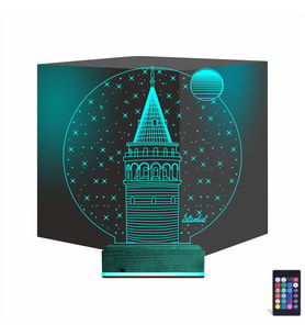 Luvivia Galata Kulesi 3D Lamba - Masa Gece Lambası