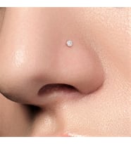 Cerrahi Çelik Silver Renk Tek Taş Burun Piercingi Nostril Screw Çelik Hızma