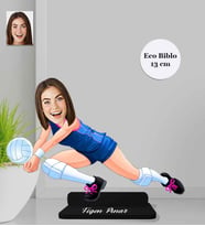 Kişiye Özel Voleybolcu Kadın Ahşap Eco Biblo -1