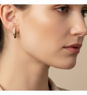 STİL İNCİSİ/XUPING JEWELRY ÇAKRA ZİRKON TAŞLI KÜPE (Altın)