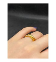 Üçlü İç İçe Geçmiş Gold Renk Şerit Yüzük