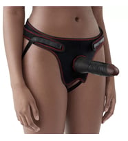 Belden Bağlamalı Ultra Yumuşak Gerçekçi Et Dokulu Testissiz Realistik Siyahi Dildo Penis
