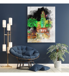 Kişiye Özel İzmir Konak Meydanı  Tasarımlı Yeni İş Hediyesi Kanvas Tablo 30x50 cm