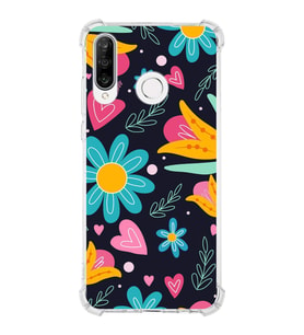 PrintiFy Huawei P30 Lite Uyumlu Retro Color 1 Baskılı Şeffaf Köşe Korumalı Antişok Kılıf