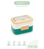 540 ML 2 Kat Paslanmaz Çelik Lunch box Yeni Nesil Sefer Tası Çatal & Kaşık FF6750-540