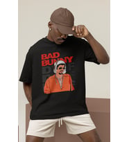 Tasarım Bad Bunny Rapper Şarkıcı Baskılı Unisex Oversize Tişört