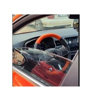 Renault Clio 5 Araca Özel Tam Uyumlu Deri Direksiyon Kılıfı (TURUNCU-SİYAH)