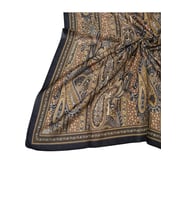 Enba Pamuklu Etnik Desenli Soft Eşarp (Siyah-Gold)