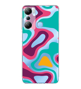 PrintiFy İnfinix Hot 20i Uyumlu Kamera Korumalı Renkli Desen Tasarımlı Şeffaf Silikon Kılıf