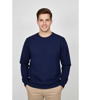 Erkek Sıfır Yaka Selanik Sweatshirt Regular Kalıp BGL-ST04870 (Lacivert)