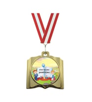 Kişiselleştirilebilir Kitap Kabartmalı Madalya (Gold)